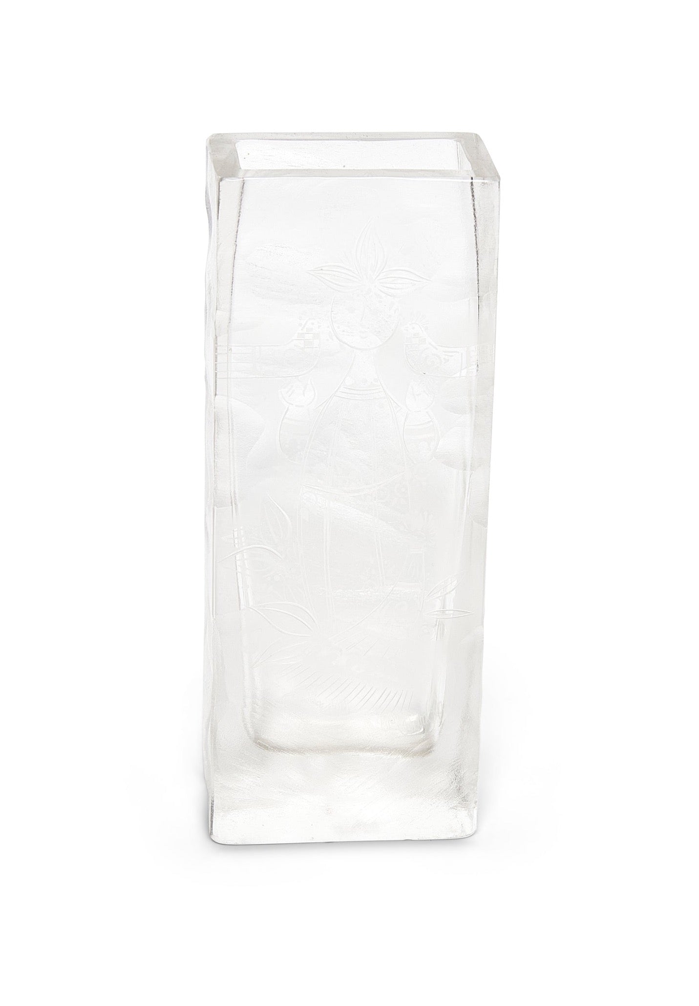 Pair of Rare Etched Glass Vases by Bjorn Wiinblad