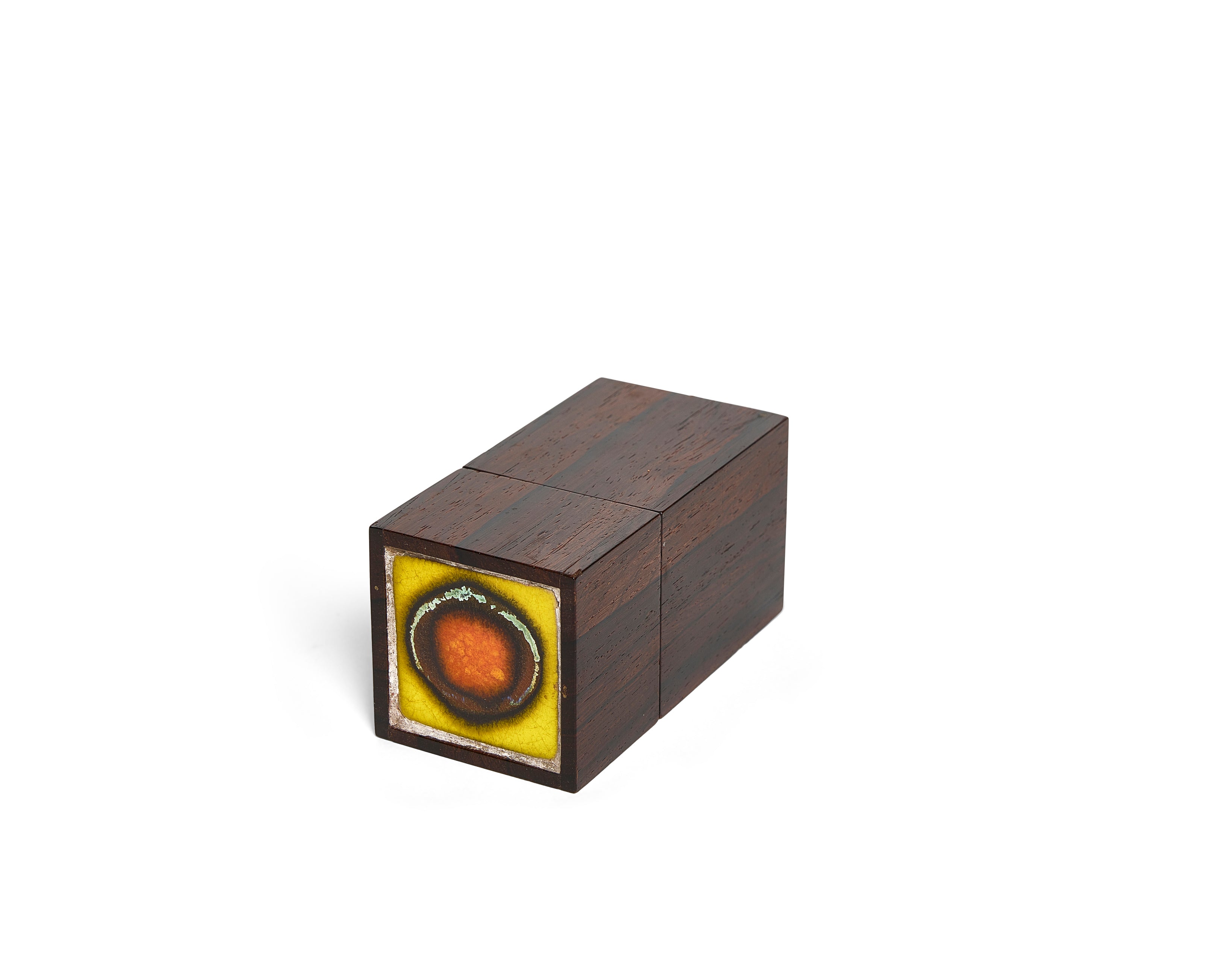 An enamelled Brazilian Rosewood Lidded Box by Klitgaard