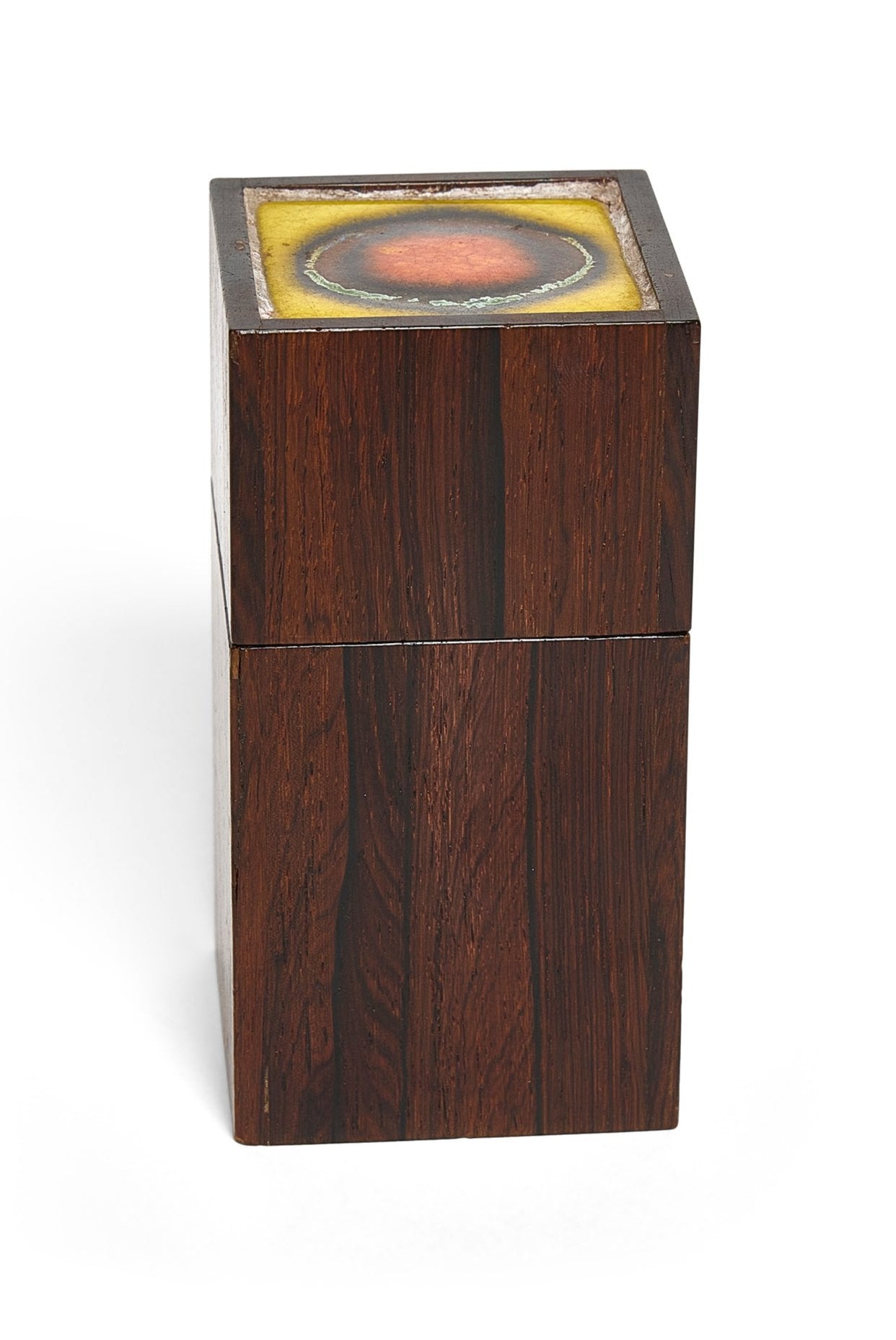 An enamelled Brazilian Rosewood Lidded Box by Klitgaard