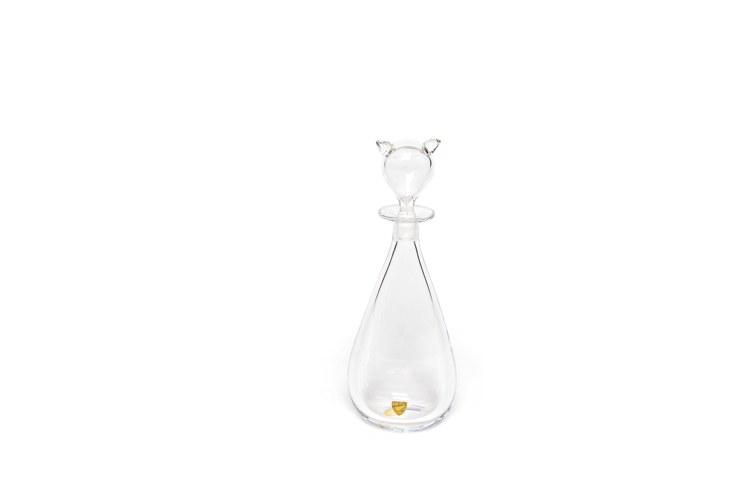 A Delightful "Cat" Stoppered Bottle by Vicki Lindstrand for Orrefors