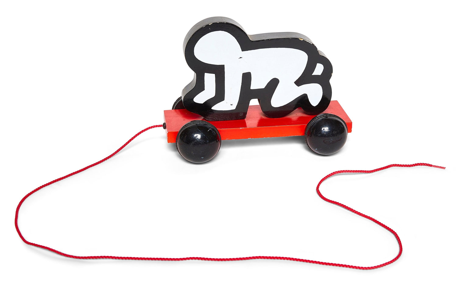 Keith Haring Pull Toy in Wood and Rubber