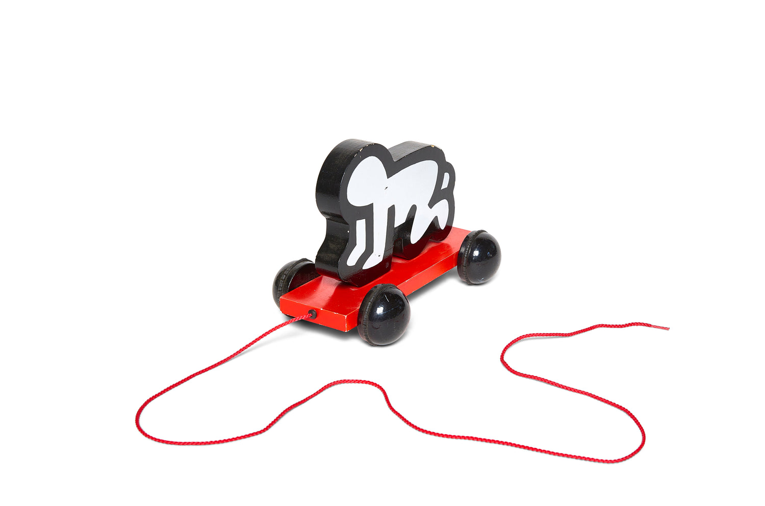 Keith Haring Pull Toy in Wood and Rubber