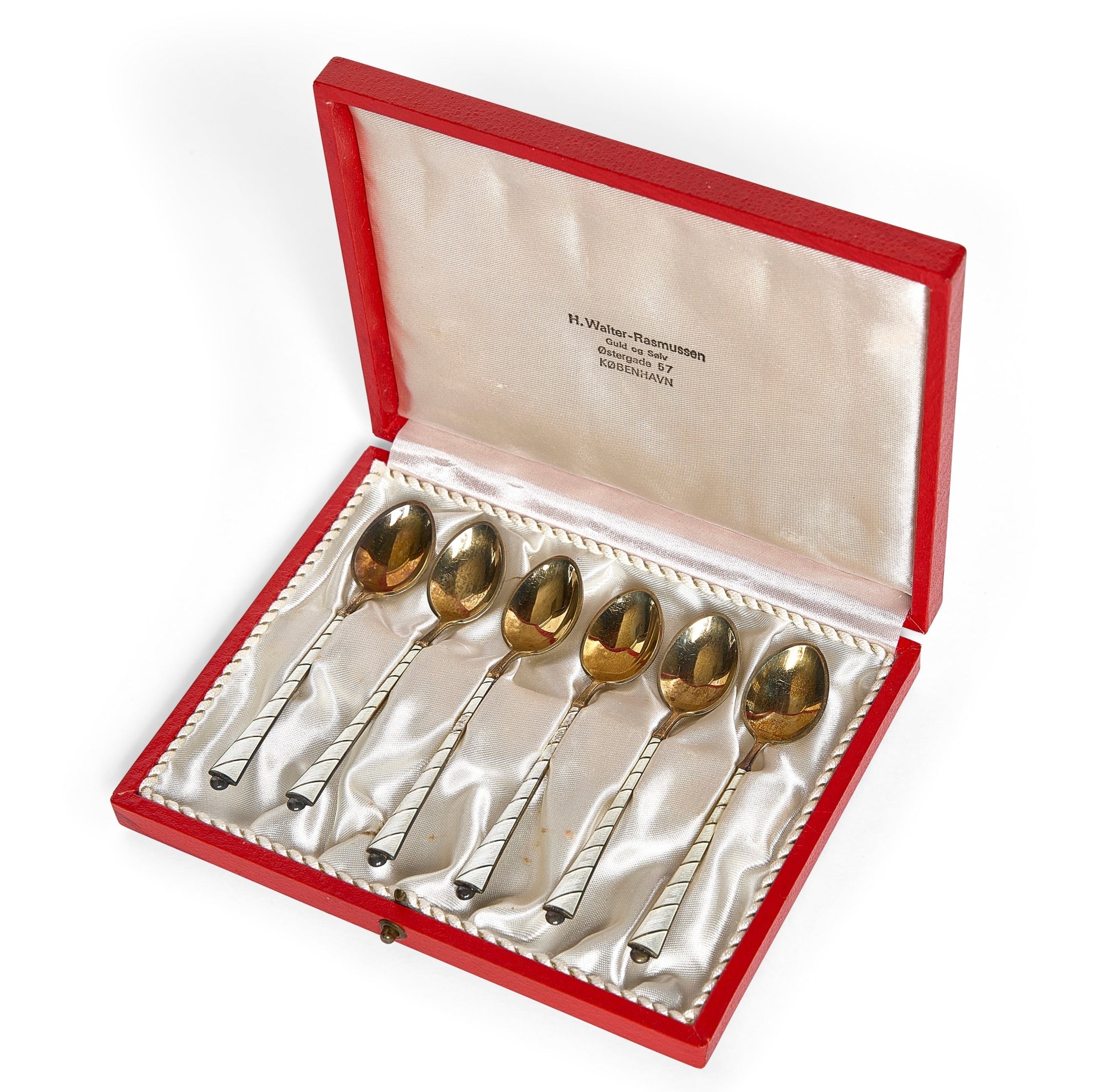 Danish Silver and Enamel Tea/Coffee Spoons