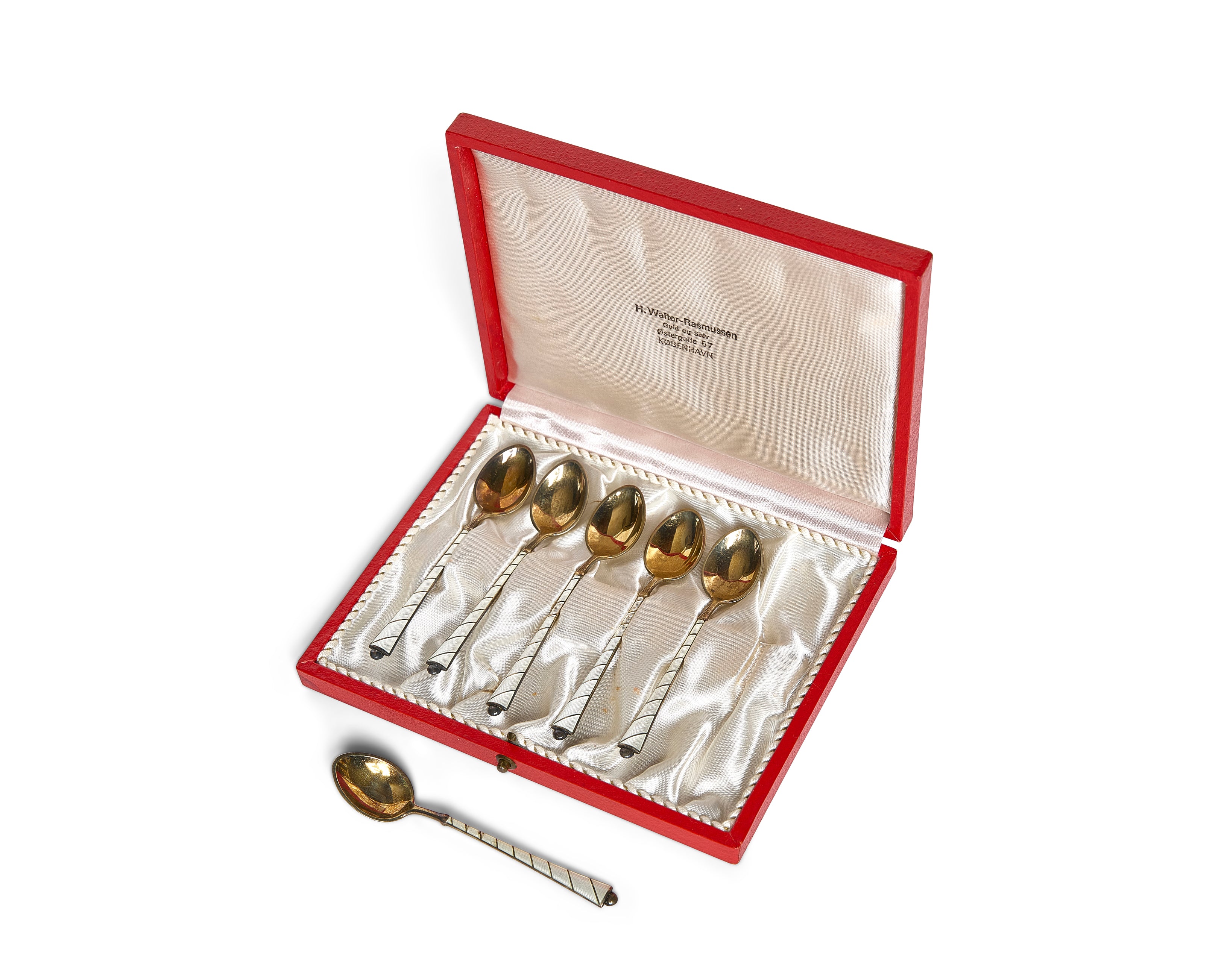 Danish Silver and Enamel Tea/Coffee Spoons