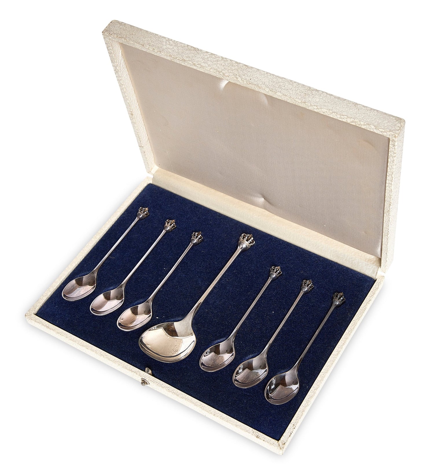 Swedish Crown-Topped Solid Silver Coffee/Tea Spoons