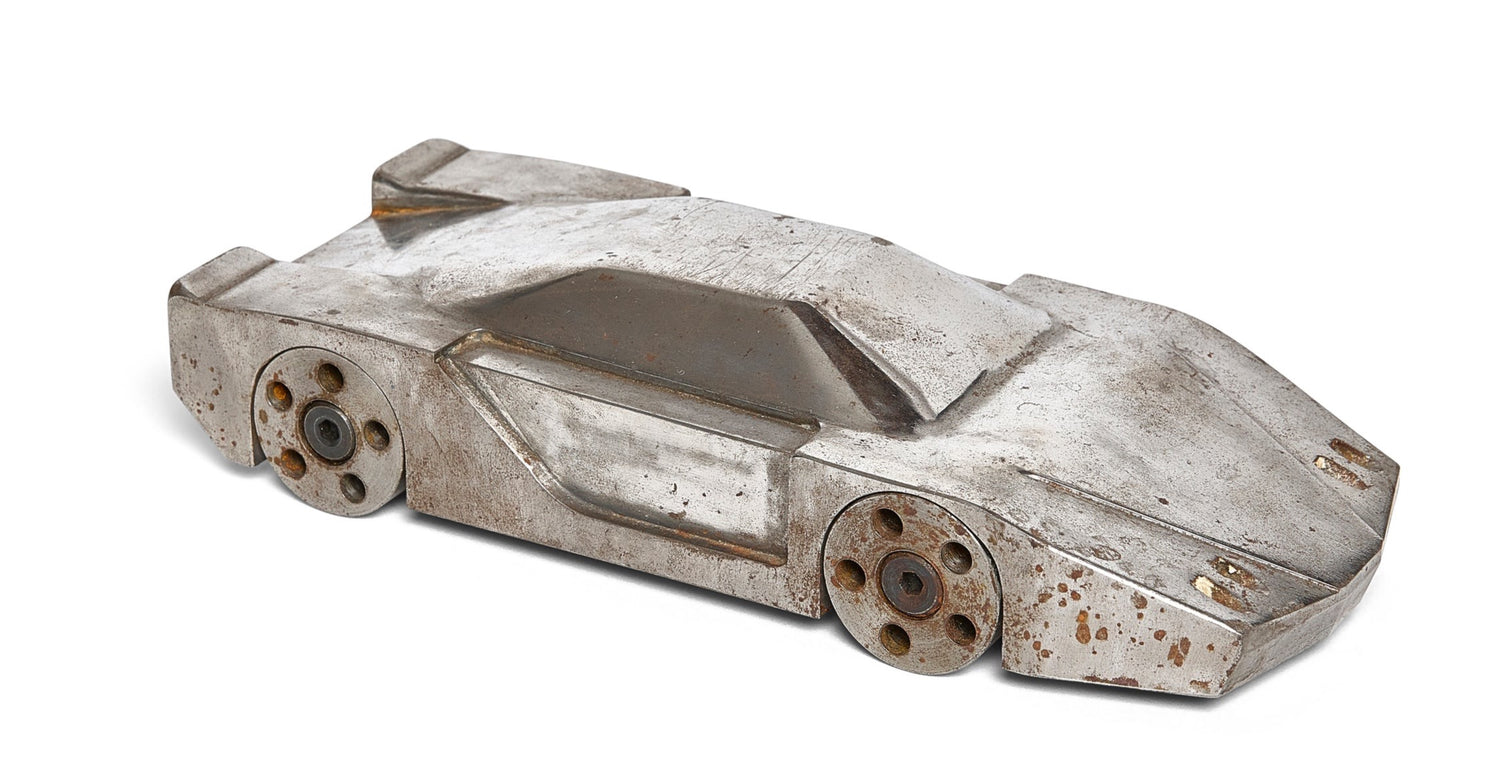 A Unique Stainless Steel Ferrari Model by Unknown Artist