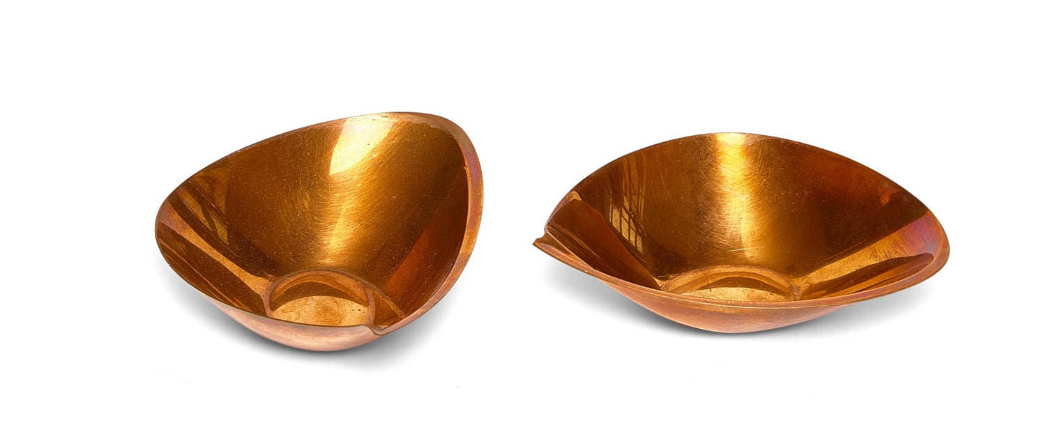 Solid Copper Pinched Bowl by Tapio Wirkkala for Kultakeskus Oy