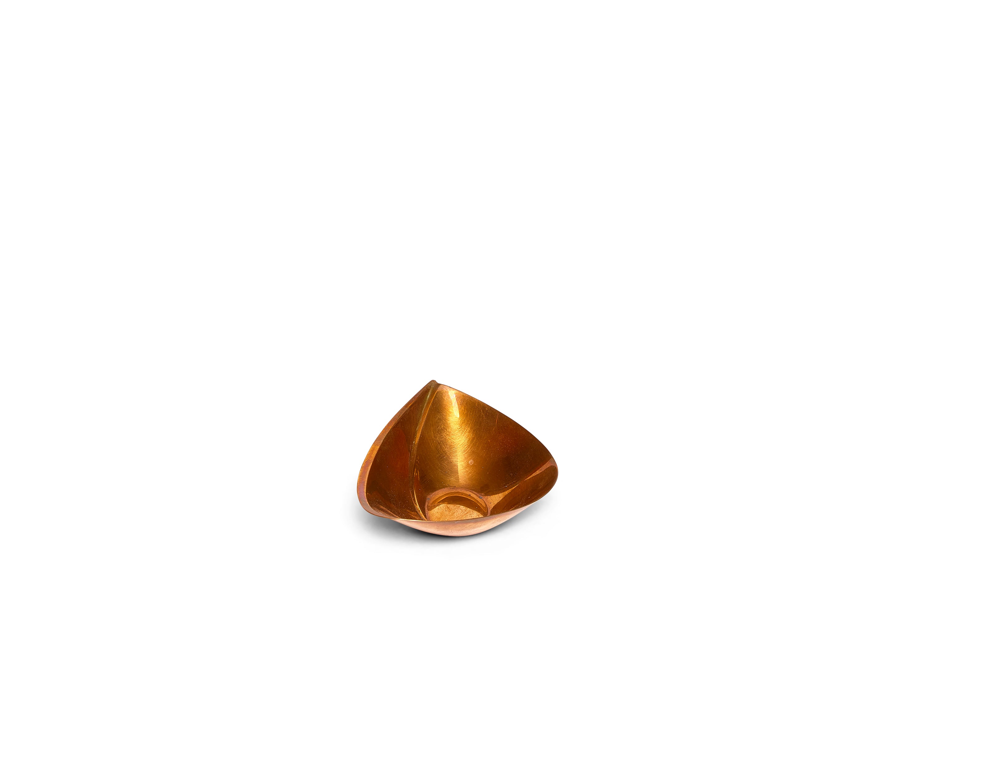Solid Copper Pinched Bowl by Tapio Wirkkala for Kultakeskus Oy