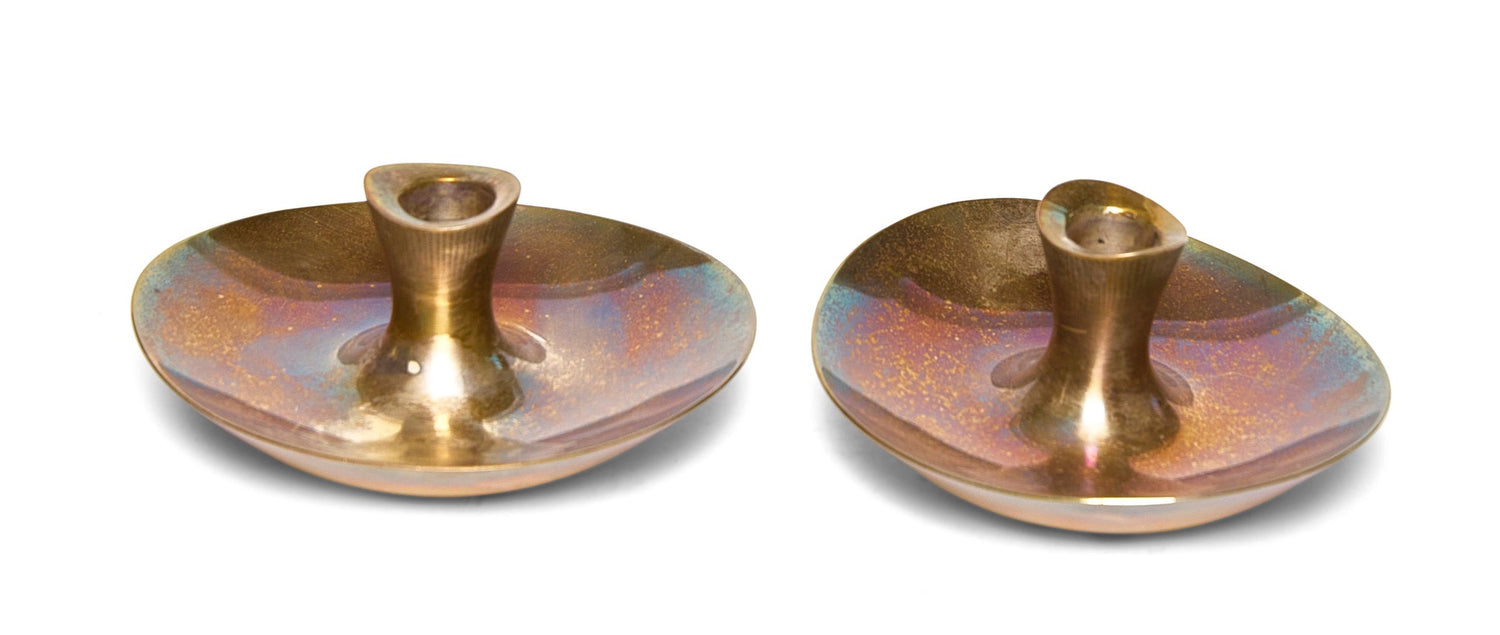 A Solid Silver Pair of Candle Holders by Tapio Wirkkala