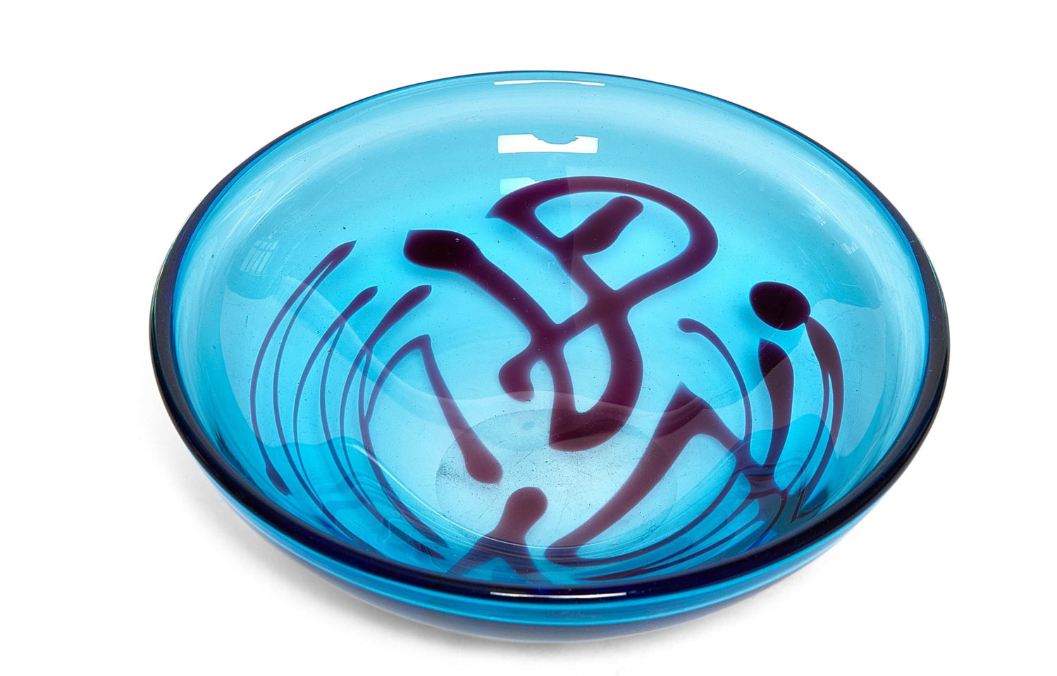 A Freeform Blue Glass Bowl by Holmegaard