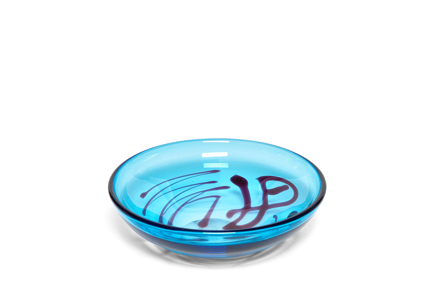 A Freeform Blue Glass Bowl by Holmegaard