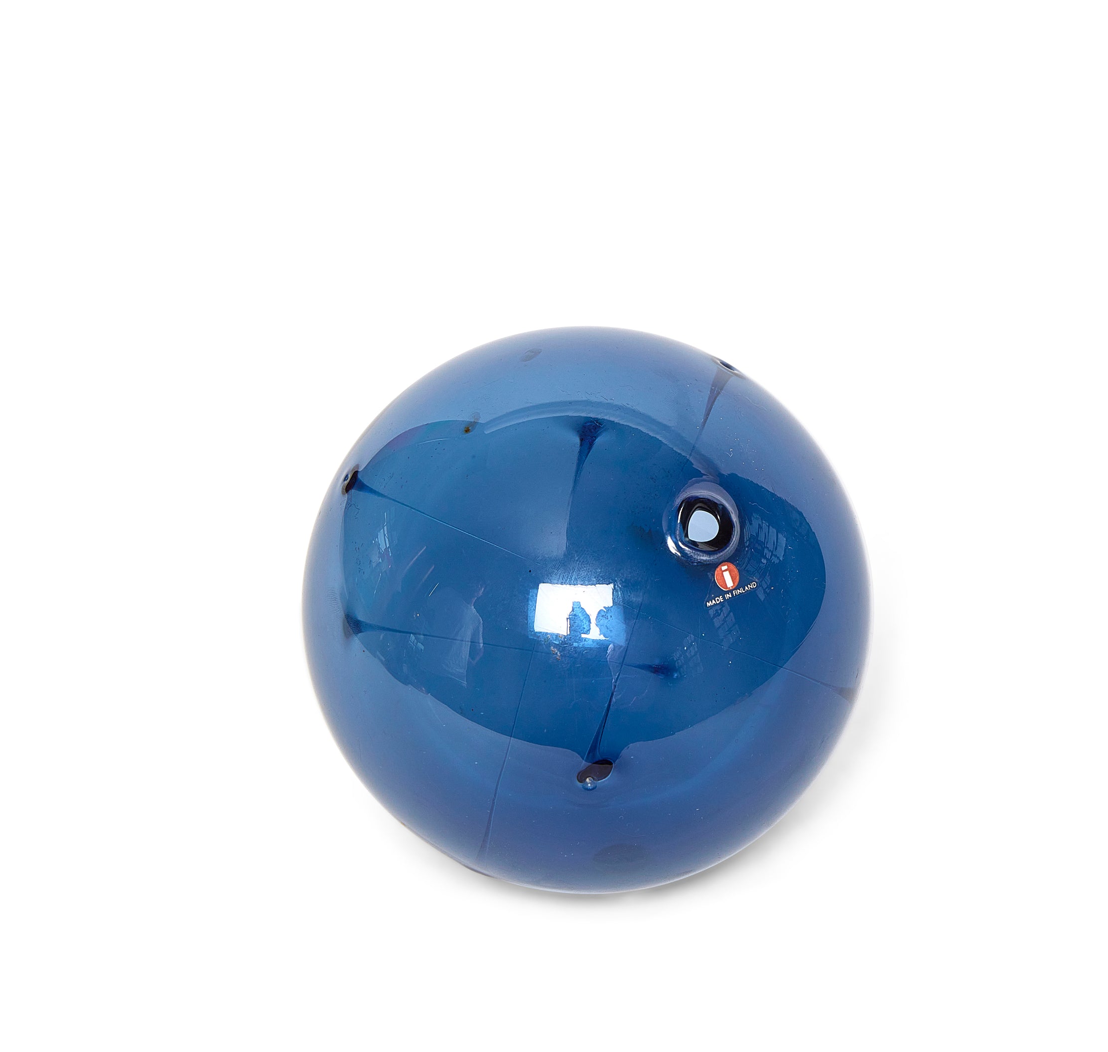 A Blue Glass "Sunball" by Timo Sarpaneva for IIttala