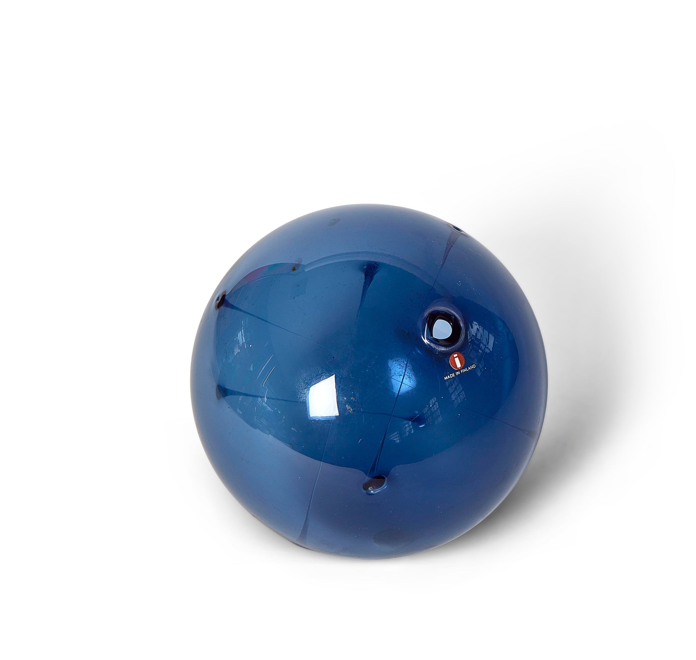 A Blue Glass "Sunball" by Timo Sarpaneva for IIttala