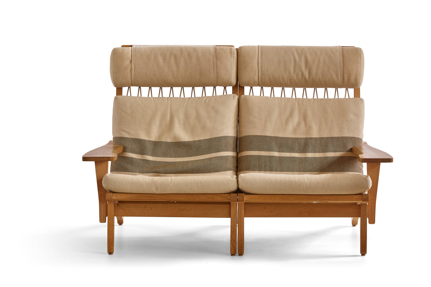 Hans Wegner Getama 375 Convertible Settee in Solid Oak