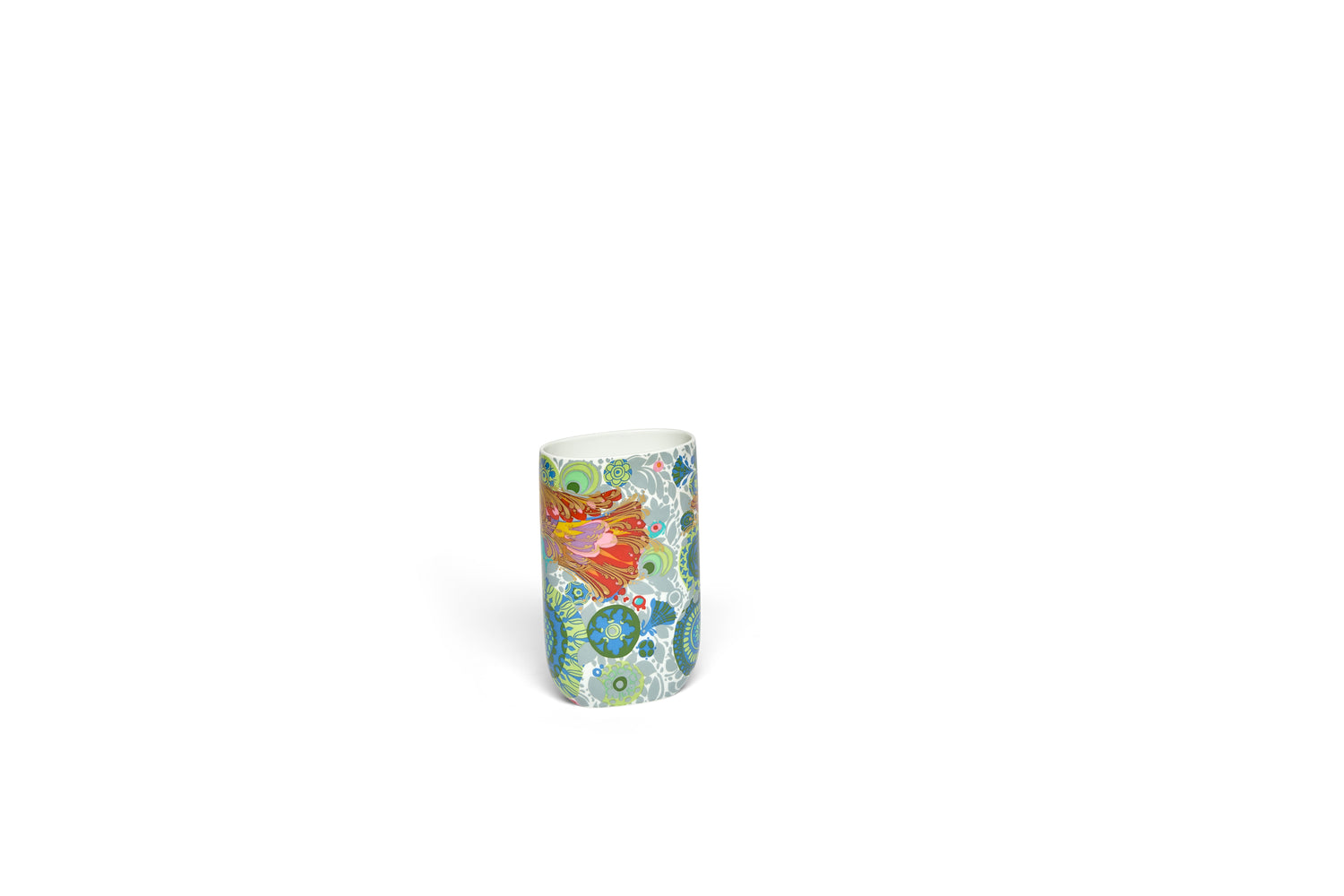 A Fantastic Bird an Floral Motif Vase by Bjorn Wiinblad for Rosenthal