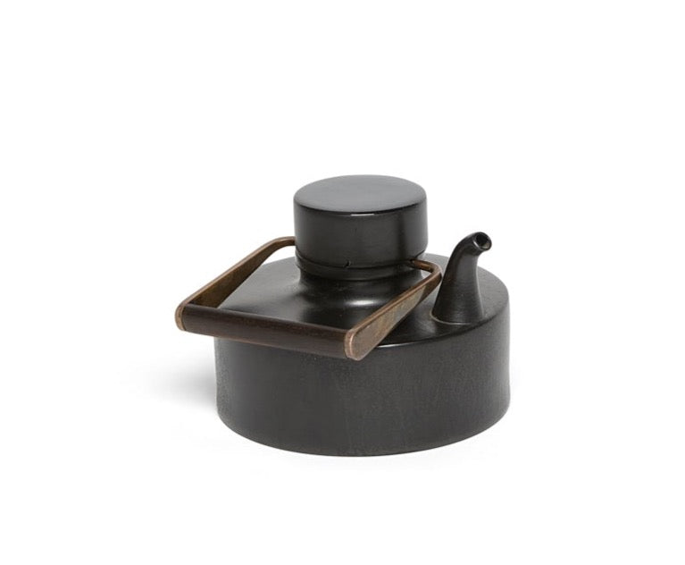 Black Porcelain Teapot by Tapio Wirkkala for Rosenthal Studio Line, 1963