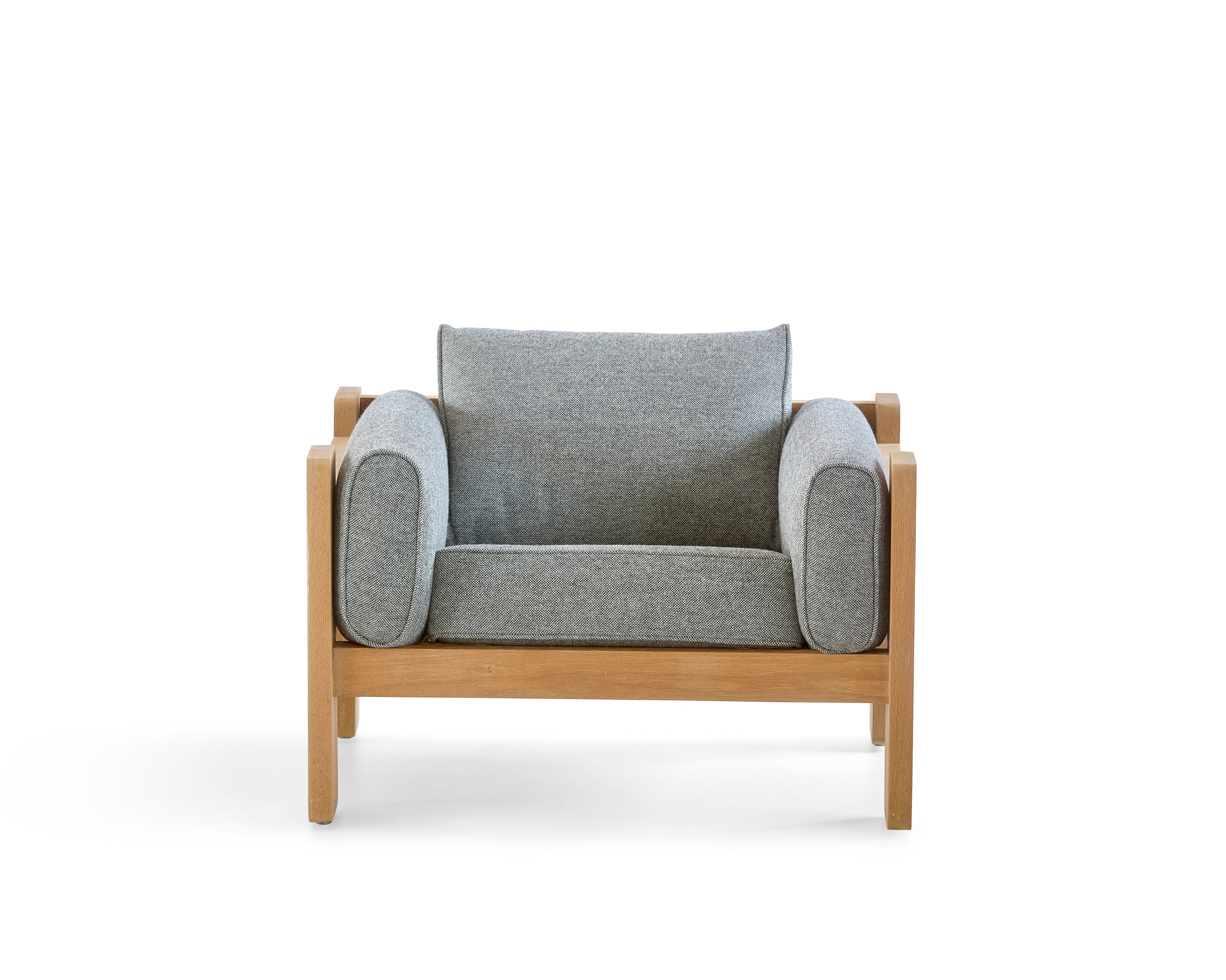 Janis Kravis Custom Lounge Chair in Solid Oak