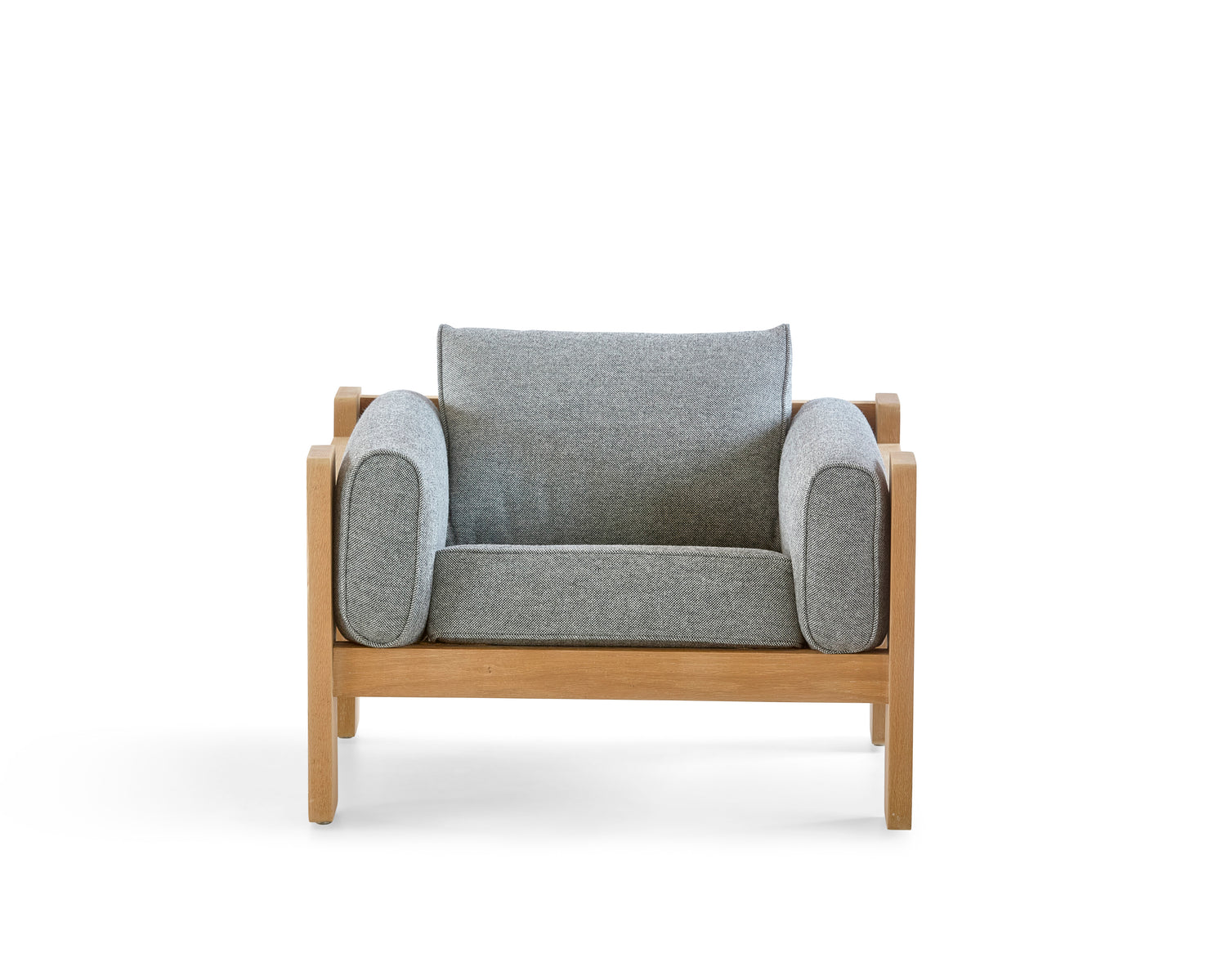Janis Kravis Custom Lounge Chair in Solid Oak