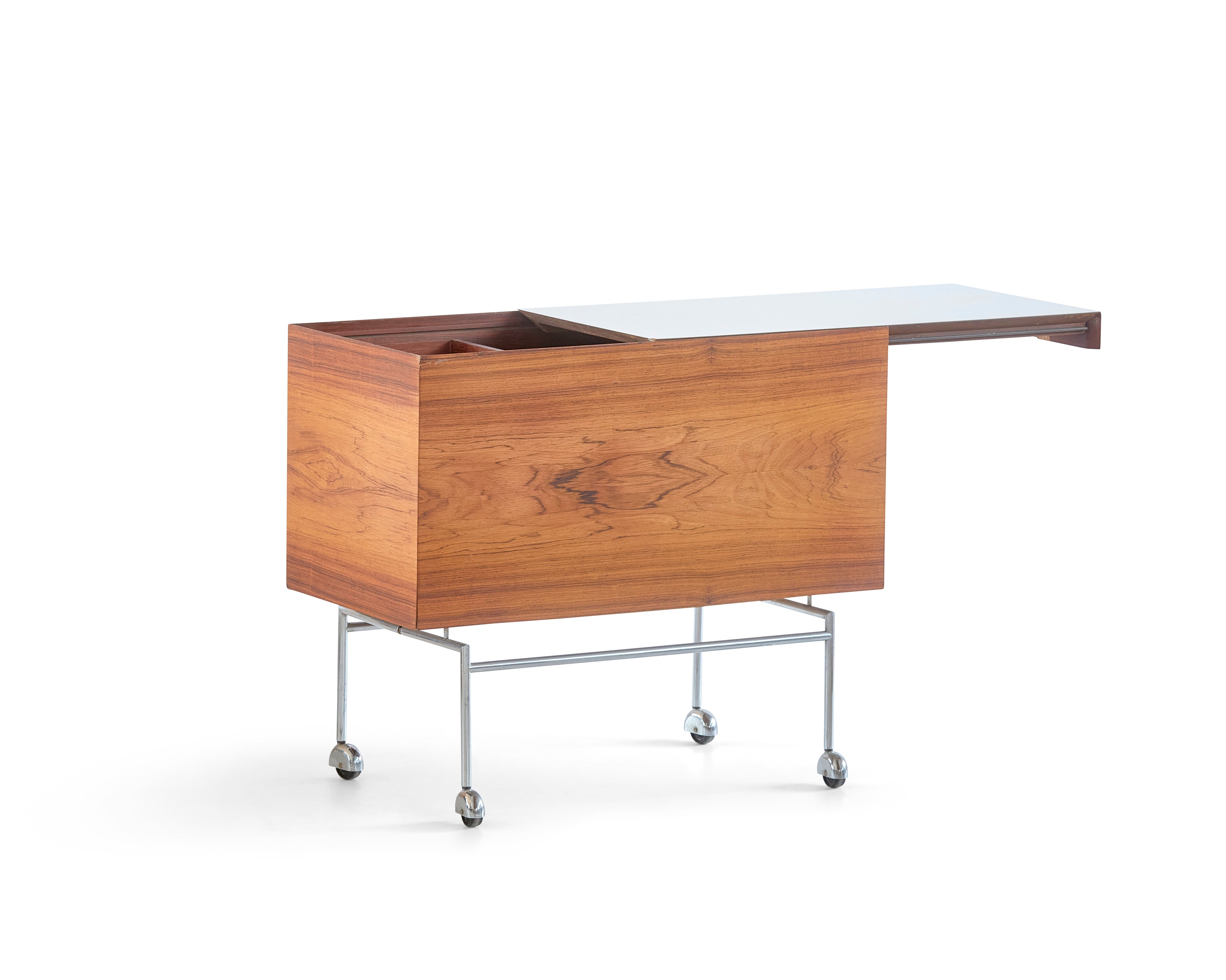 Rosewood Bar Cart by Poul Nörreklit for E. Pedersen, Denmark