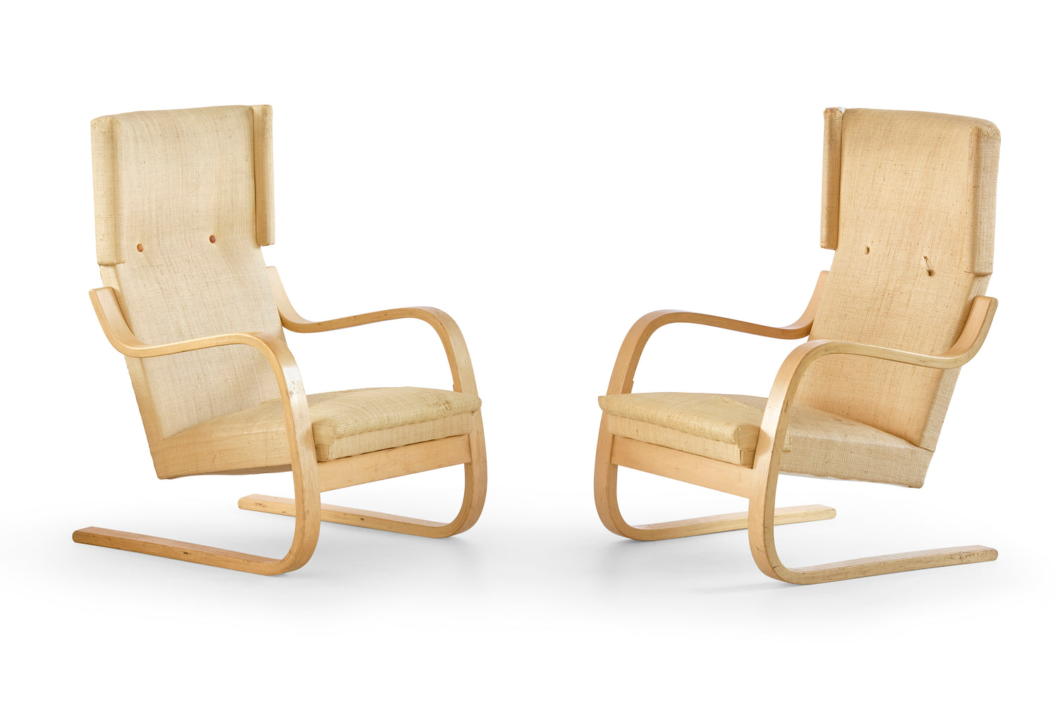Pair of Alvar Aalto Model 36/ 401 High Back Lounge Chairs