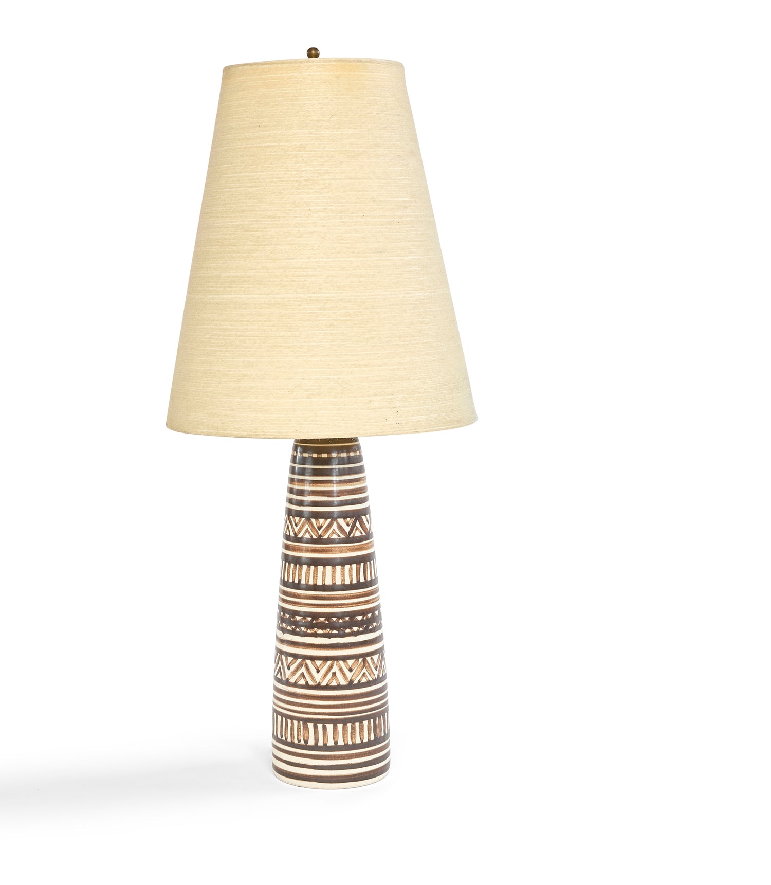 A Handpainted "Tribal" Table Lamp by Gunnar Bostland for Lotte