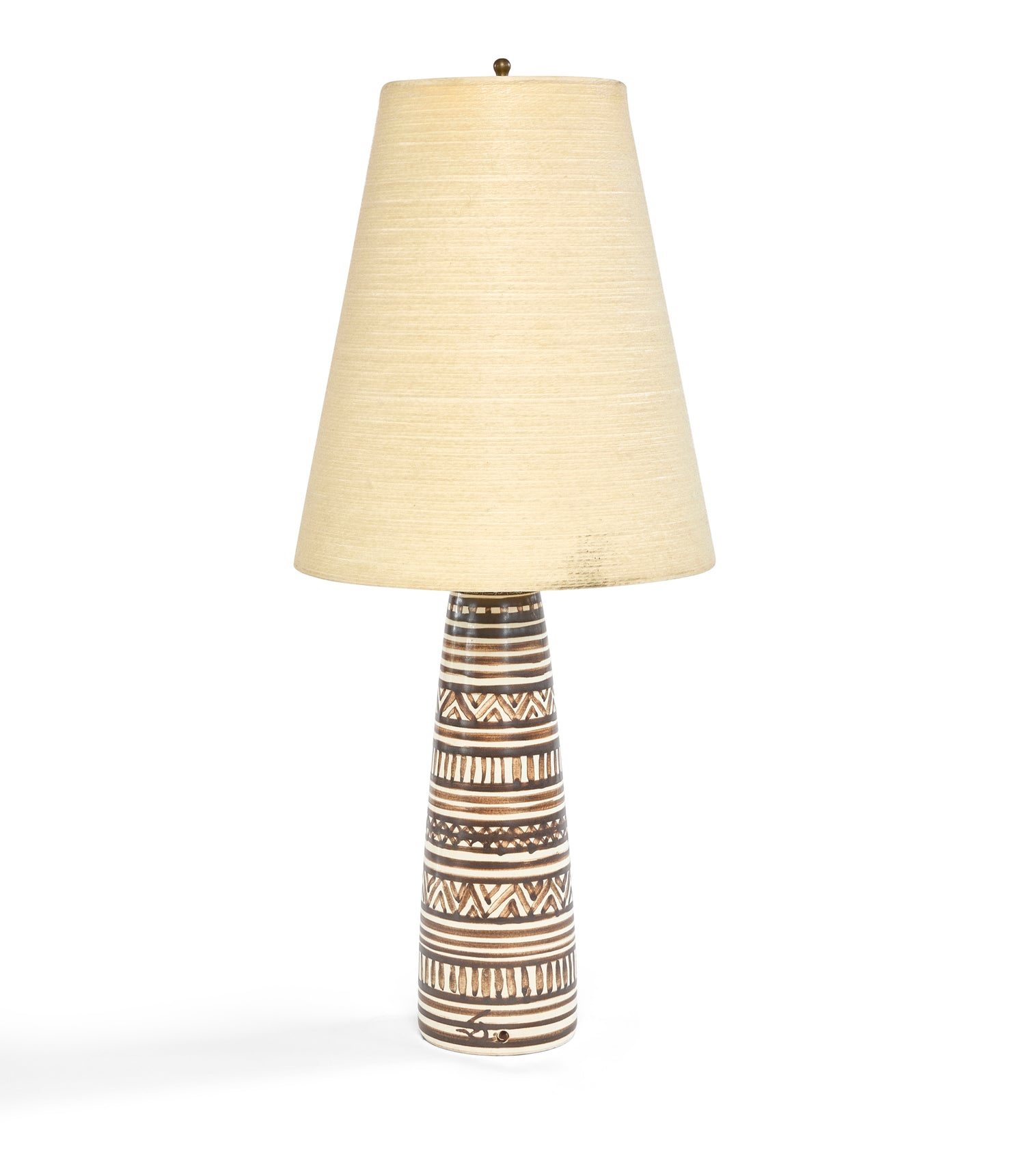 A Handpainted "Tribal" Table Lamp by Gunnar Bostland for Lotte