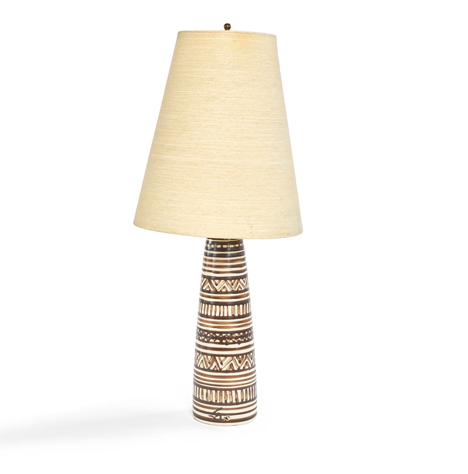 A Handpainted "Tribal" Table Lamp by Gunnar Bostland for Lotte