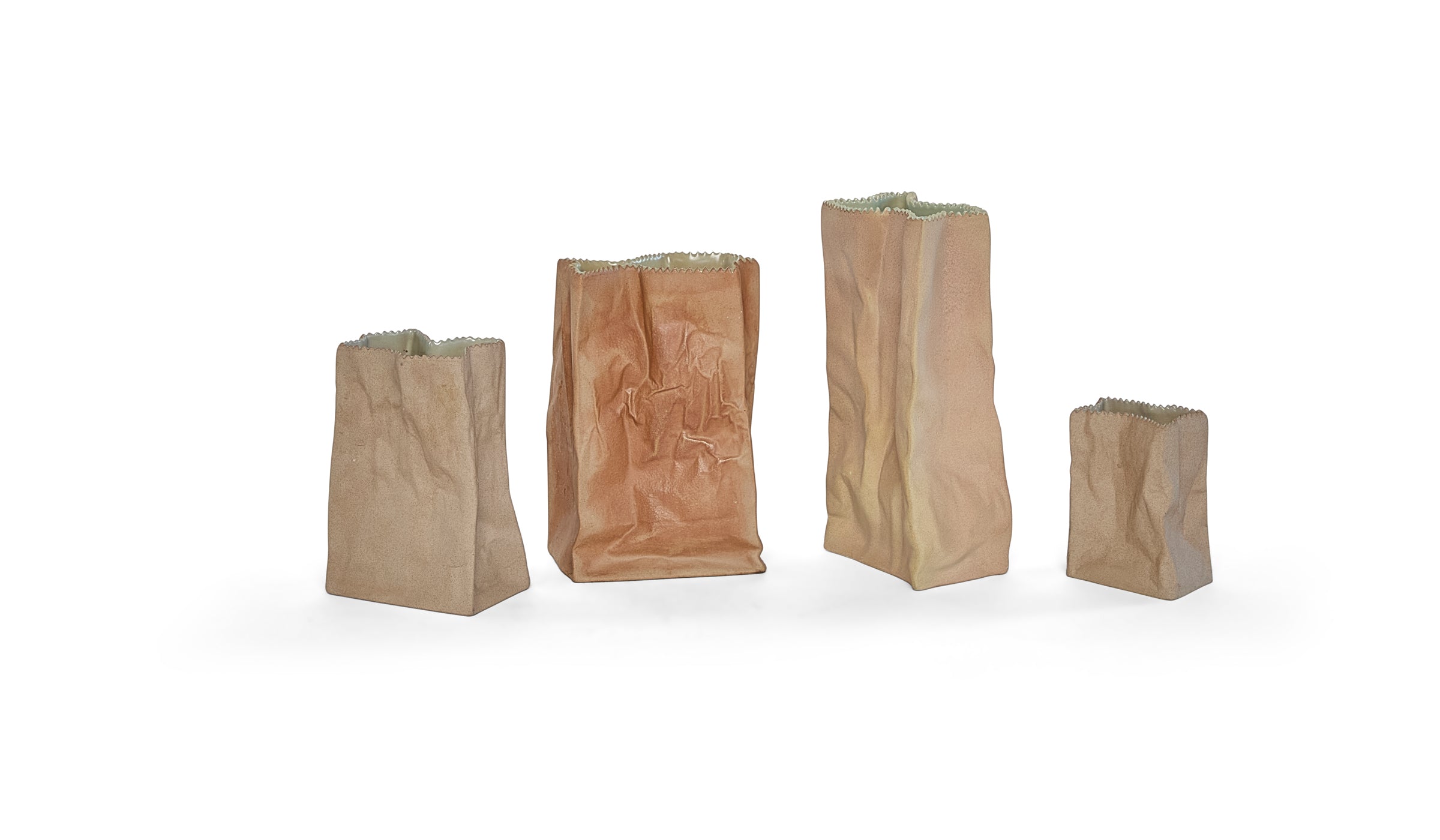 Collection of Four Tapio Wirkkala Paper Bag Vases for Rosenthal