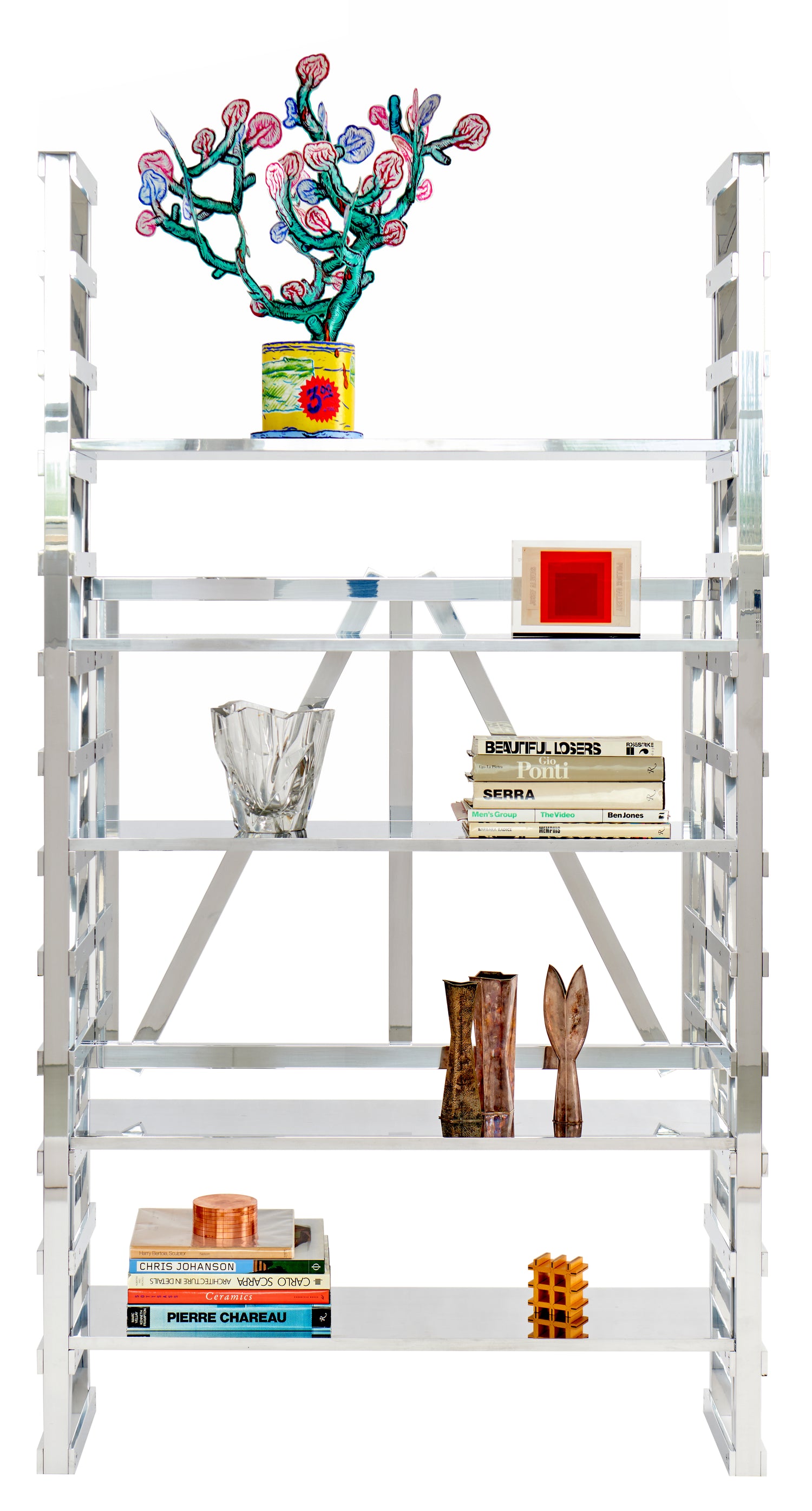 Enzo Mari Library in Solid Polished Aluminum by Porch Modern