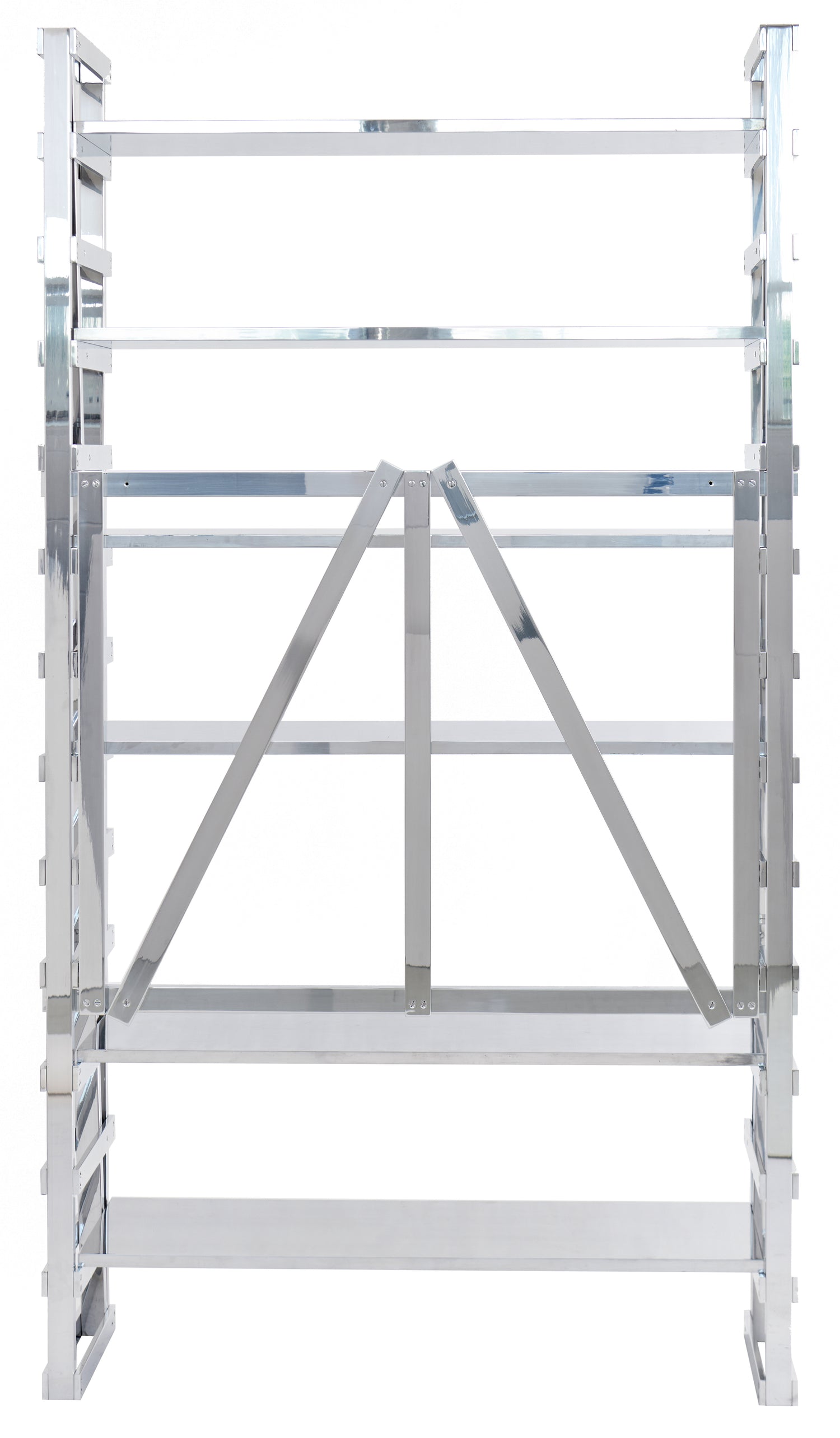 Enzo Mari Library in Solid Polished Aluminum by Porch Modern