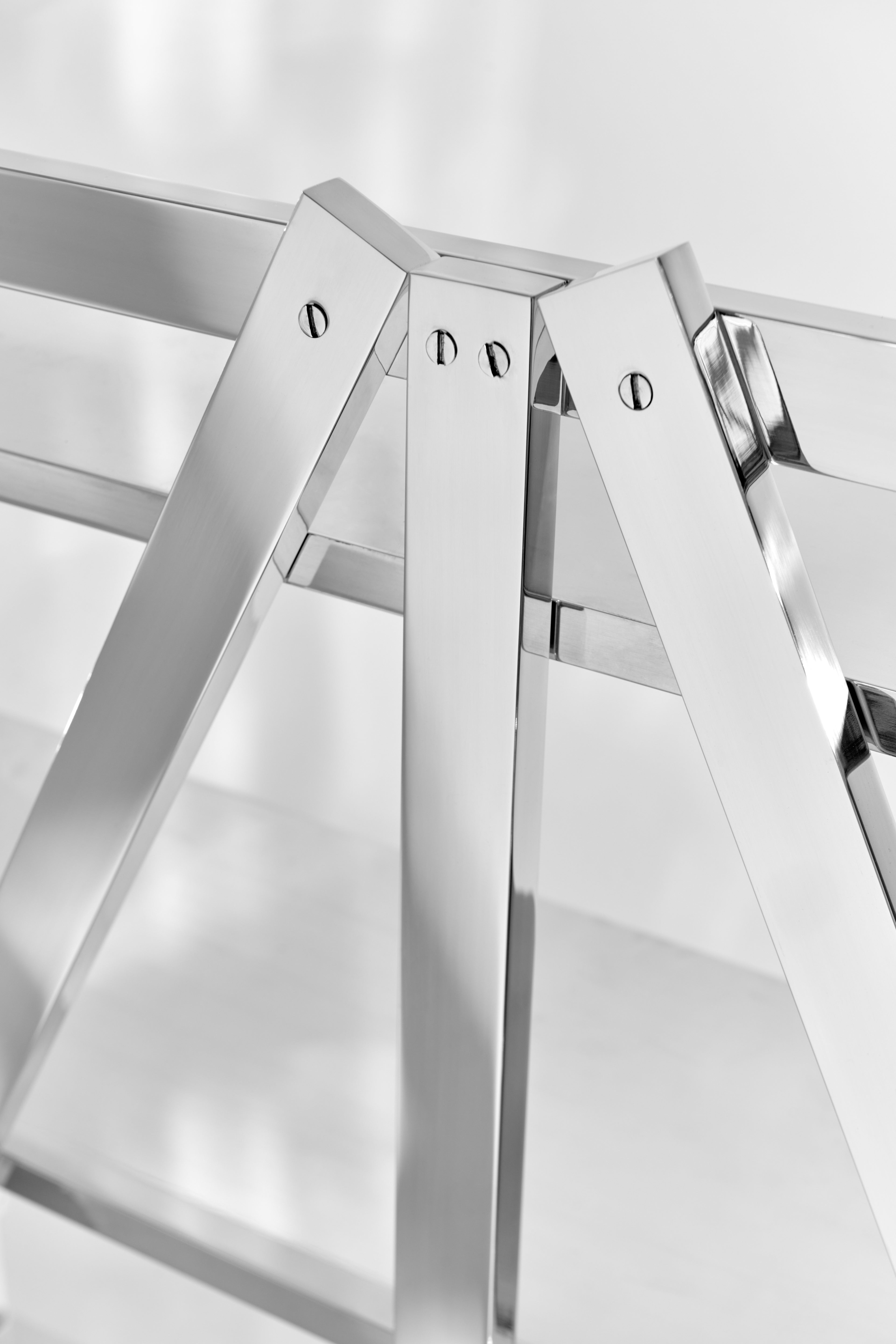 Enzo Mari Library in Solid Polished Aluminum by Porch Modern