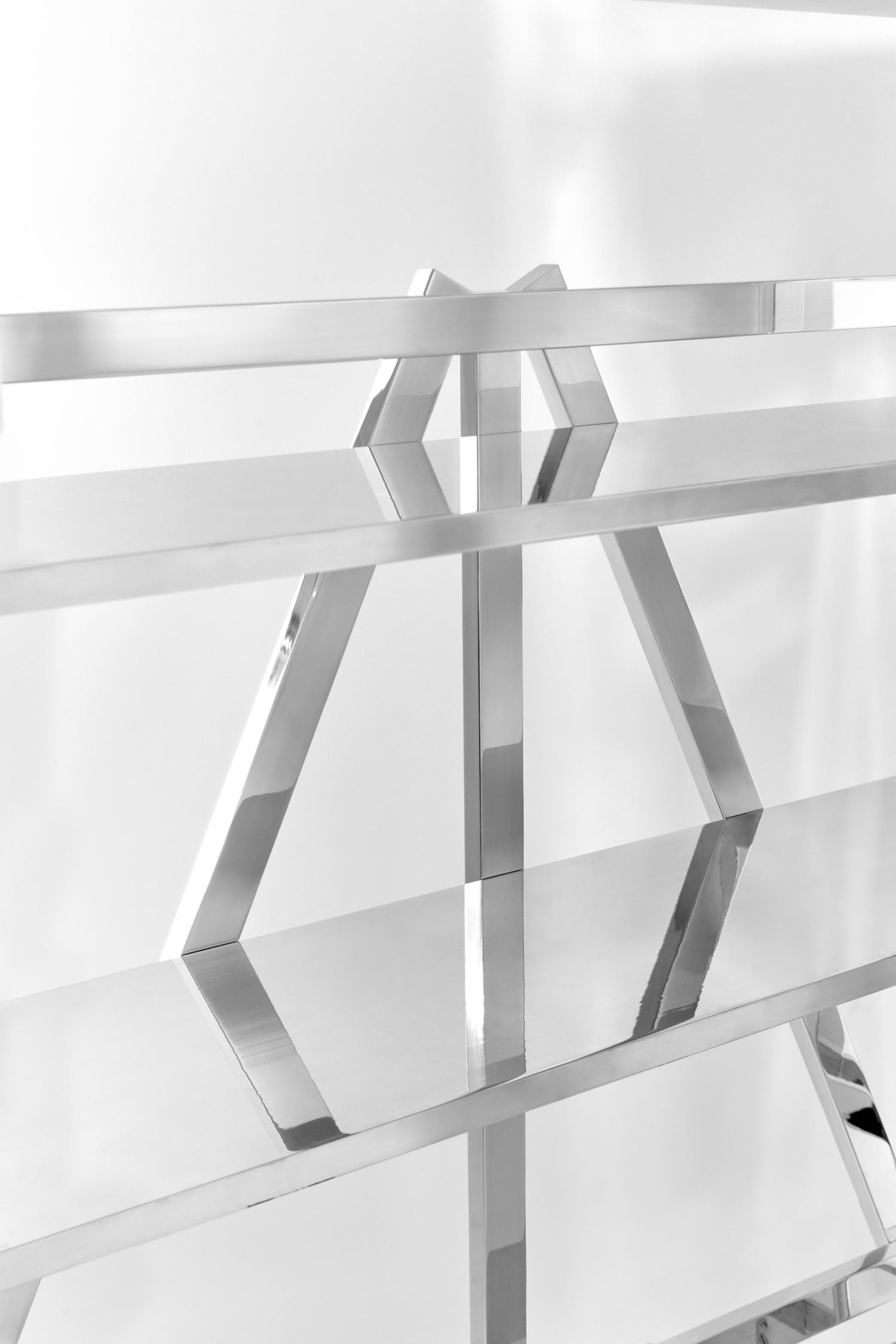 Enzo Mari Library in Solid Polished Aluminum by Porch Modern