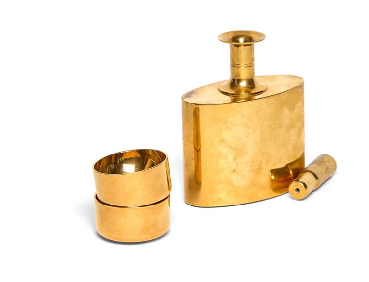 Skultuna Gold Plated Decanter and Cup Set