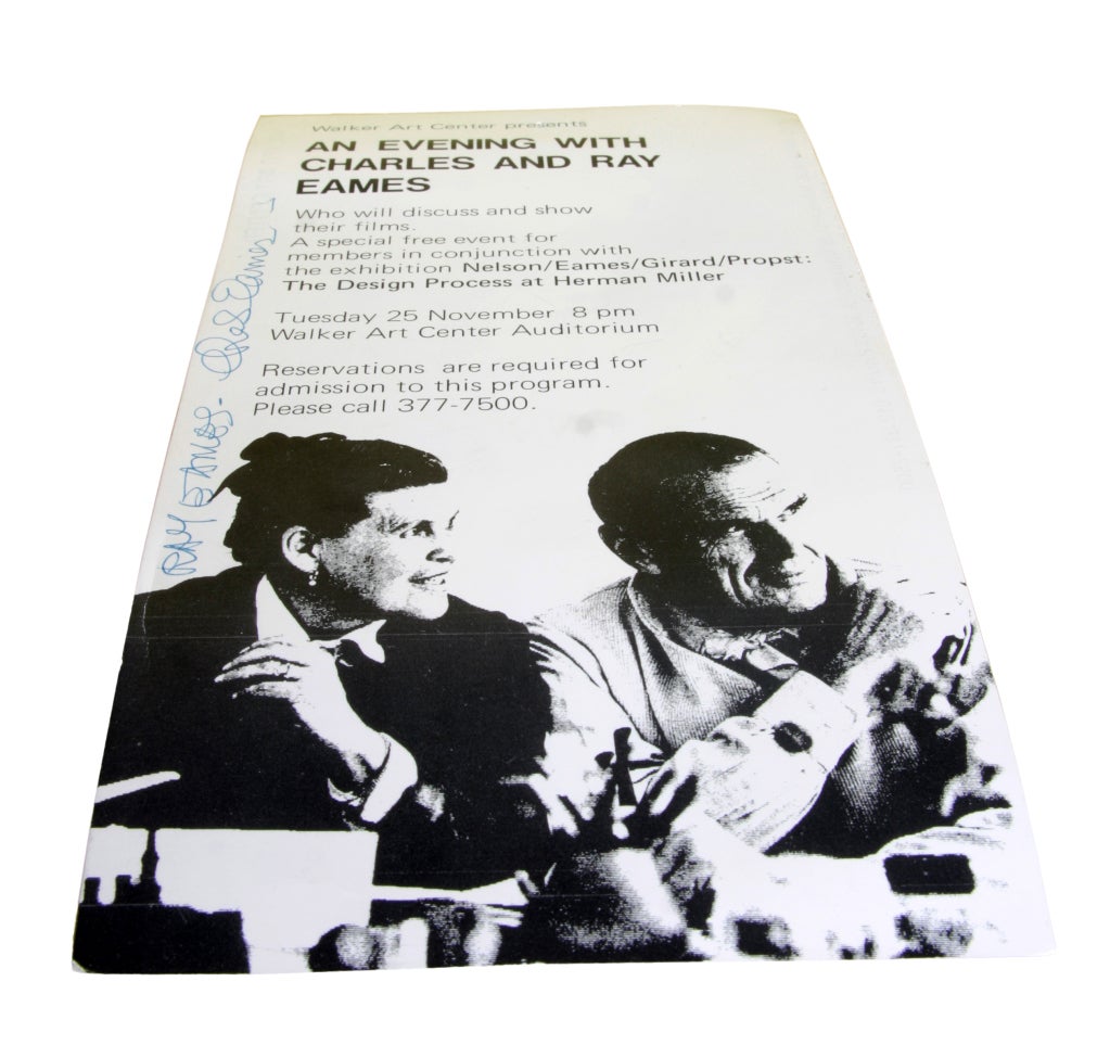 Incredibly rare Ray and Charles Eames autographed ephemera