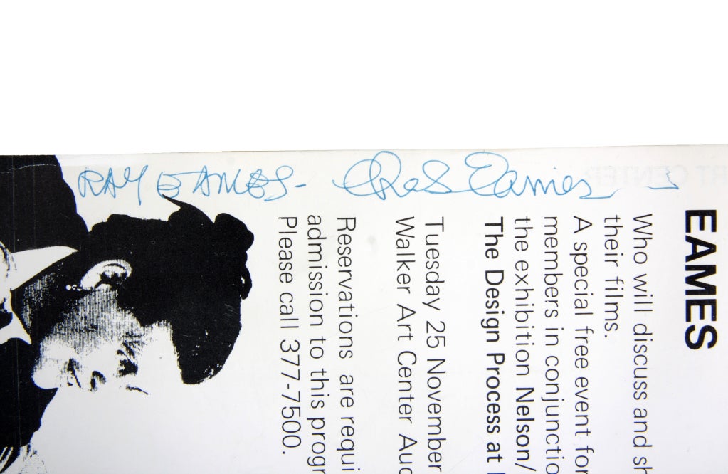 Incredibly rare Ray and Charles Eames autographed ephemera