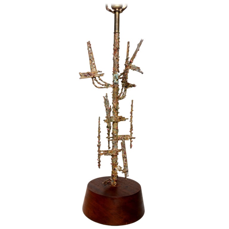 Fantastic Brutalist Fantoni Table Lamp For Raymor