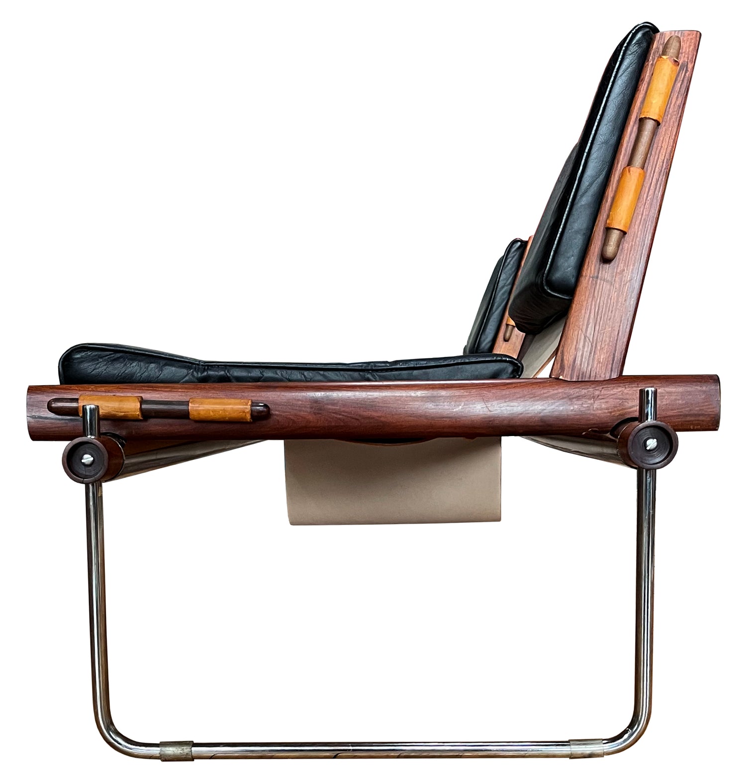 Rare Percival Lafer MP-123 Modular Bench in Brazilian Rosewood and Steel
