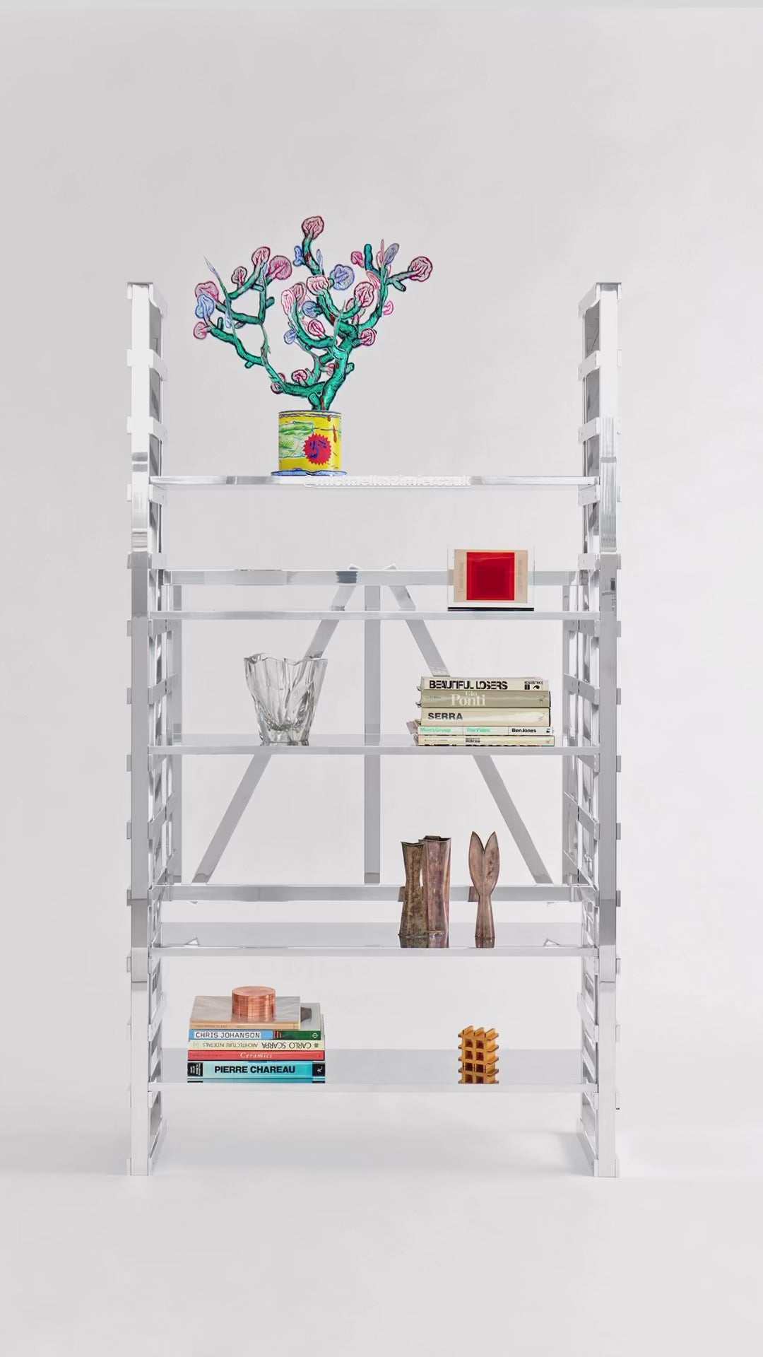 Enzo Mari Library in Solid Polished Aluminum by Porch Modern