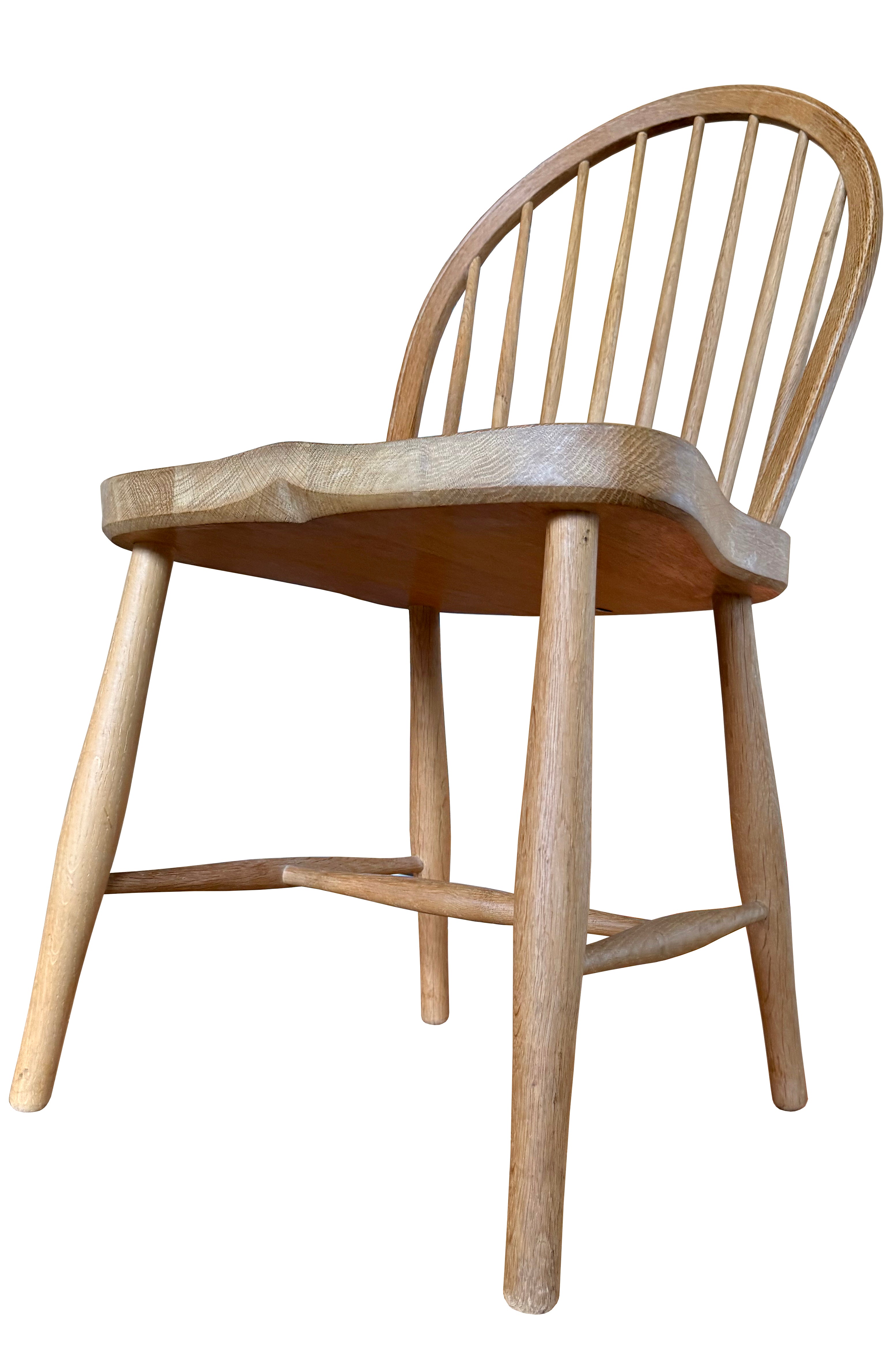 Fritz Henningsen for Carl Hansen Armless Windsor Chairs in Solid Oak