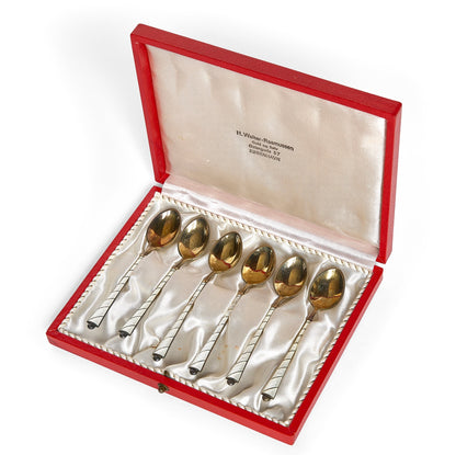 Danish Silver and Enamel Tea/Coffee Spoons