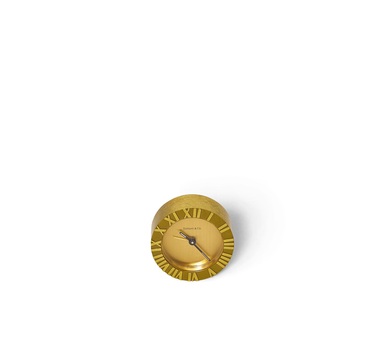 A Solid Brass Table Clock by Tiffany And Co.