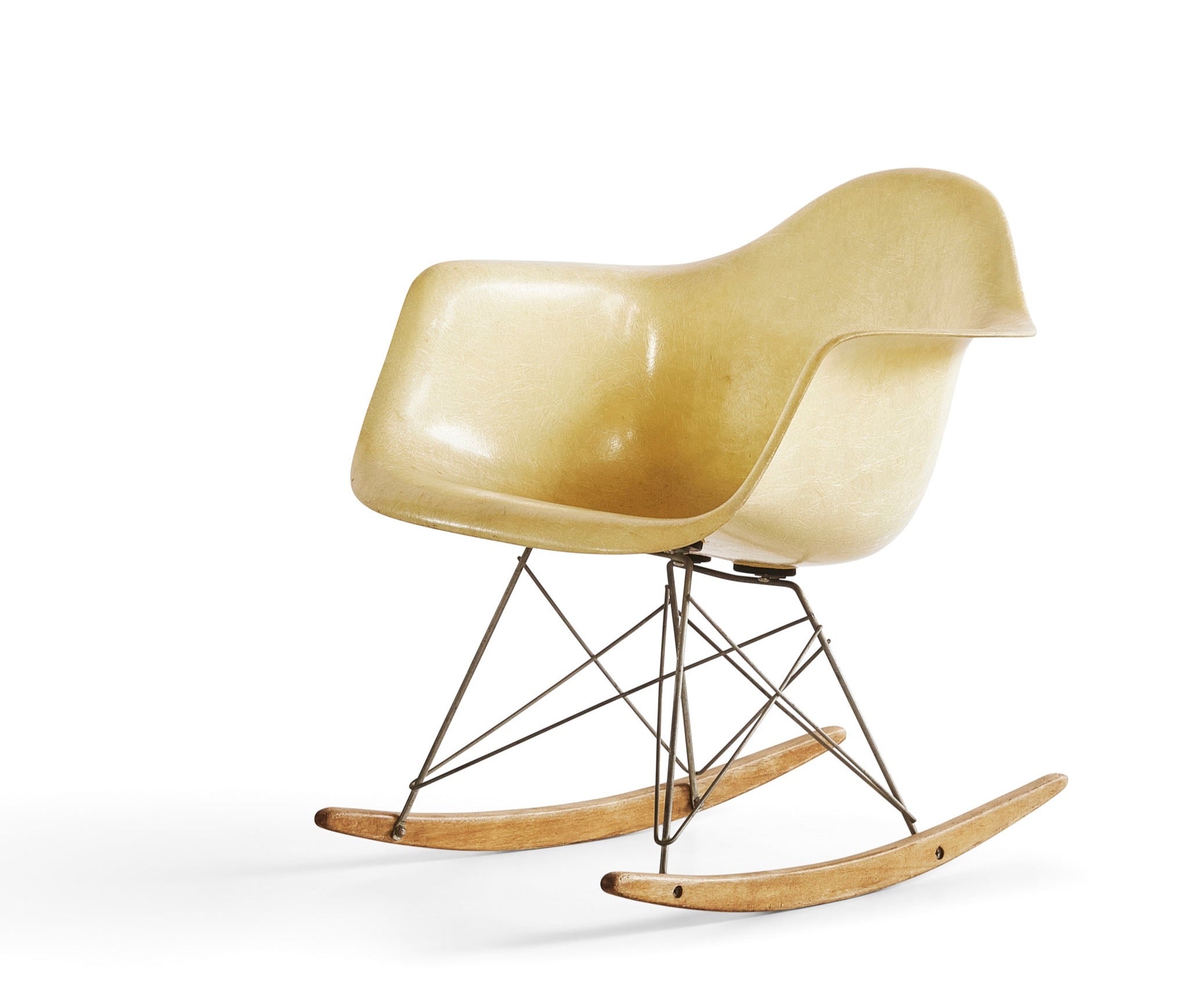 First Production Charles and Ray Eames &quot;Ankle Biter&quot; Rocking Chair for Herman Miller
