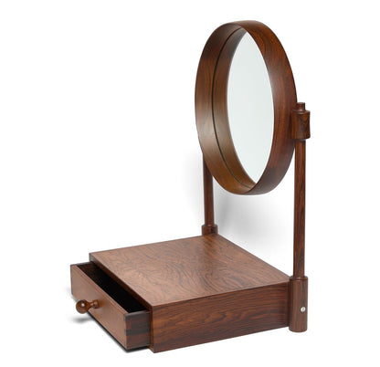Adjustable Swivelling Rosewood Mirror and Cabinet  by Jørgen Gammelgaard
