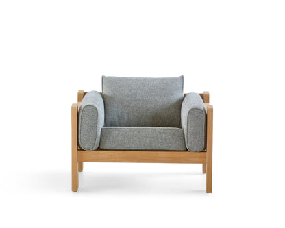 Janis Kravis Custom Lounge Chair in Solid Oak