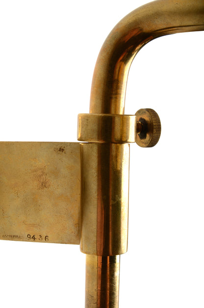 Paavo Tynell Silk Shade Wall Sconce in Solid Brass